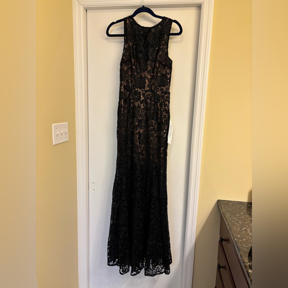 Dress the Population Black Lace Evening Gown